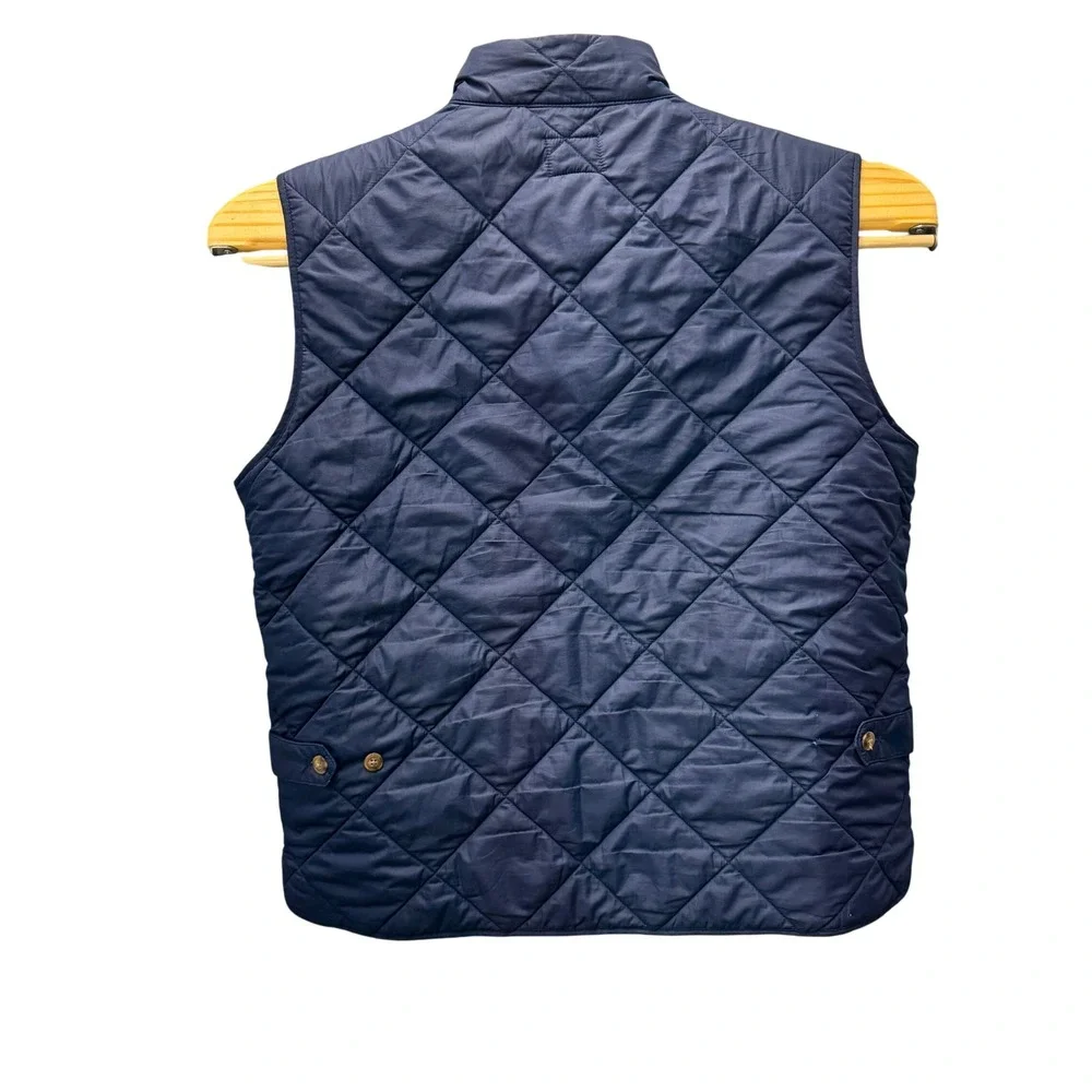 J.Crew Mens Navy Blue Quilted Vest L Authentic Outerwear Full Zip 47752 FA16